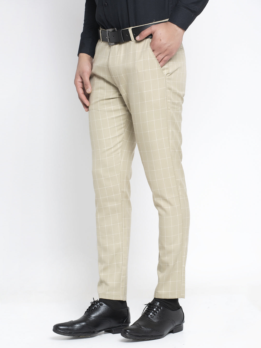 BOSS - Formal pants in pinstripe stretch-wool flannel